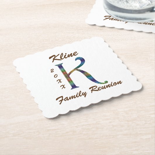 Wiedersehen-Farbiger Mosaikbrief K Monogram Untersetzer (angewinkelt)