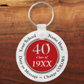 Wiedersehen-Favoriten der 40. Klasse in Rot, Weiß Schlüsselanhänger (Vorderseite)