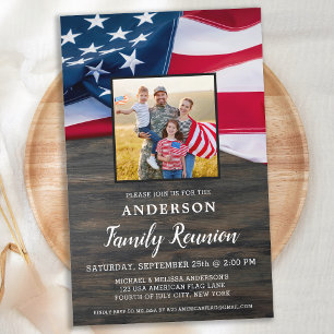 Wiedersehen-Flag-Foto der Haushaltsfamilie Patriot