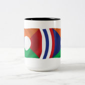 Wiedersehen Flag-Tasse Zweifarbige Tasse (Mittel)