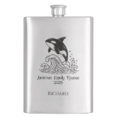 Wiedersehen-Flasche für Minimalistische Wale Flachmann (Vorderseite)