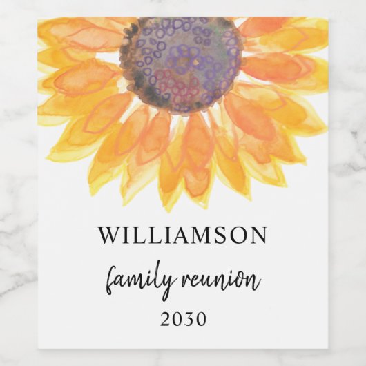 Wiedersehen Floral Weinetikett (Einzelnes Label)