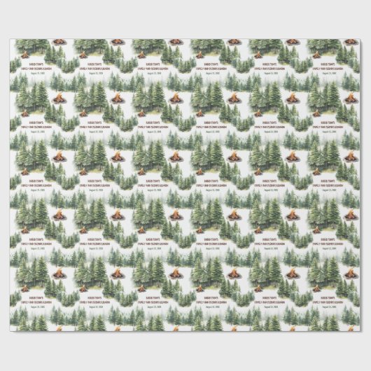 Wiedersehen Forest Campfire Name Geschenkpapier (Flach)