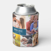 Wiedersehen Foto Collage Individuelle Name Blue Dosenkühler (Kanne Vorderseite)