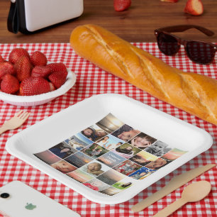 Wiedersehen Foto Collage Keepake Pappteller