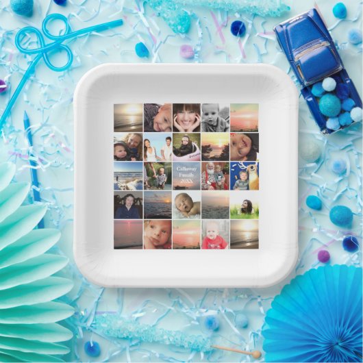 Wiedersehen Foto Collage Keepake Pappteller (Party)