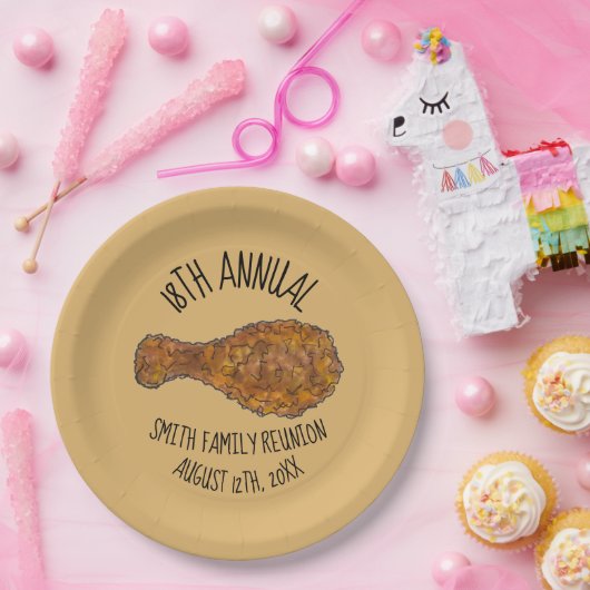 Wiedersehen Fried Chicken Leg Drumstick Picnic Pappteller (Party)