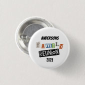 Wiedersehen Fun der Familie - Spielender Text Button (Vorne & Hinten)