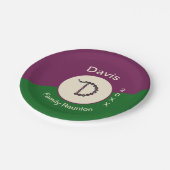 Wiedersehen: Funkelbrief D Monogramm Pappteller (Schrägansicht)
