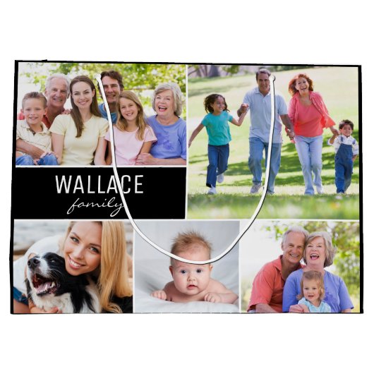 Wiedersehen für benutzerdefinierte Fotolage-Reihe Große Geschenktüte (Rückseite)