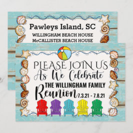 Wiedersehen für die Beach-Familie usw. Einladungsv Einladung