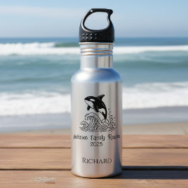 Wiedersehen für Minimalistische Whalenfamilie Edelstahlflasche