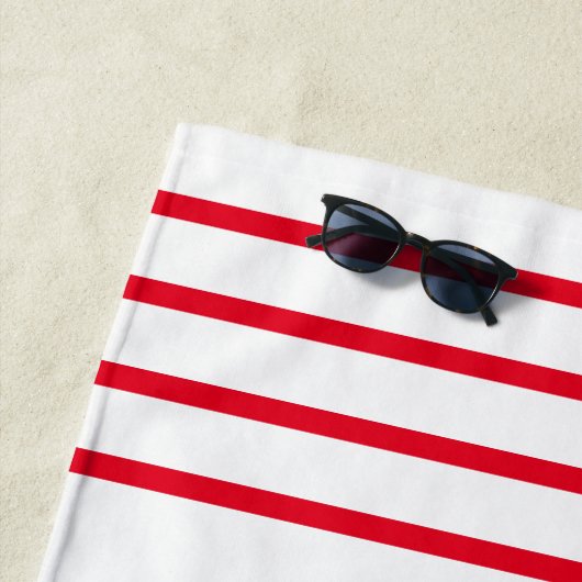 Wiedersehen für Navy und Red Nautical Family Strandtuch (Beispiel)