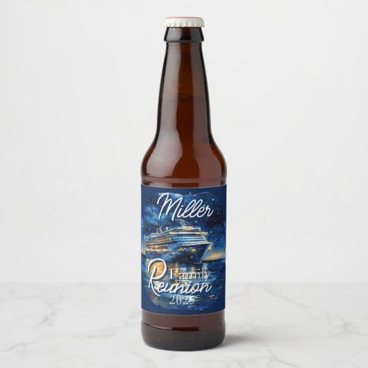 Wiedersehen für personalisierte Kreuzfahrtschiffe Bierflaschenetikett (Vorderseite)
