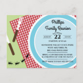 Wiedersehen für rote und weiße, karierte Tabletten Einladungspostkarte (Vorderseite)