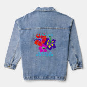 Wiedersehen für tropische Hibiskus Jeansjacke (Rückseite)