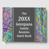 Wiedersehen Gästebuch für farbenfrohe Linien (Vorderseite)