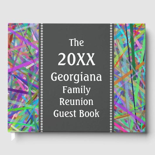 Wiedersehen Gästebuch für farbenfrohe Linien (Vorderseite)