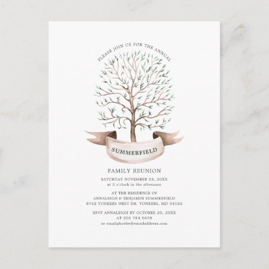 Wiedersehen Genealogie-Stammbaum Postkarte (Vorderseite)