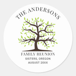 Wiedersehen Genealogie-Stammbaum Runder Aufkleber