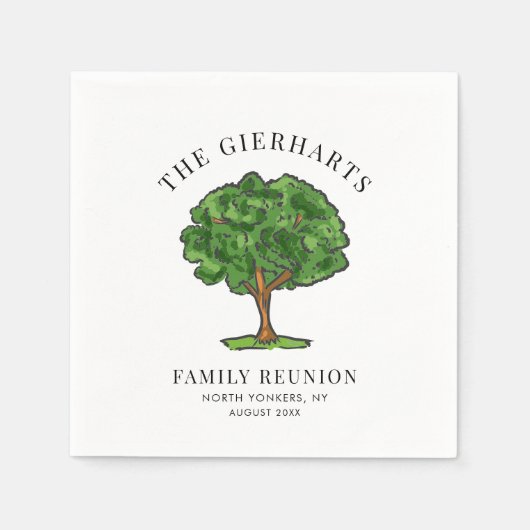 Wiedersehen Genealogische Baumstruktur Cousin Part Serviette (Vorderseite)