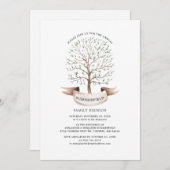 Wiedersehen Genealogischer Baum Wasserfarbe Modern Einladung (Vorne/Hinten)