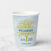 Wiedersehen Genealogischer Stammbaum-Matching für  Pappbecher (Rückseite)