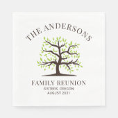 Wiedersehen Genealogisches Baumstrukturpapier für Serviette (Vorderseite)