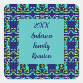 Wiedersehen Geometrische Krawatte-Färbung Jährlich Quadratischer Aufkleber