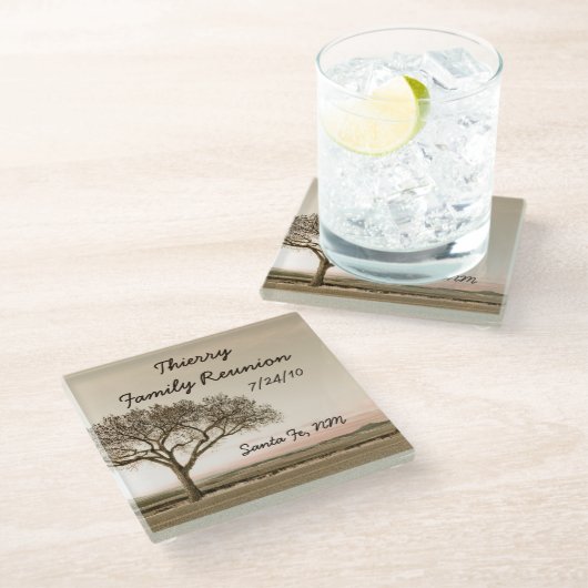 Wiedersehen Glasuntersetzer (Schrägansicht)