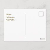 Wiedersehen Gold Letter F Monogram Einladung Postkarte (Rückseite)