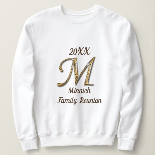 Wiedersehen Gold Letter M Monogram Keepake Sweatshirt (Design vorne)