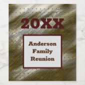 Wiedersehen Gold Silve Strip Abstrakt Keepake Weinetikett (Einzelnes Label)