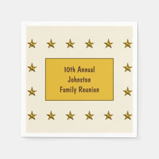 Wiedersehen Gold Star Keepake - Jährliche große Ve Serviette (Vorderseite)