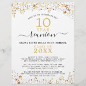 Wiedersehen Gold Stars Lights Einladung Flyer (Vorne)