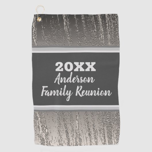 Wiedersehen Golf Outdoor Silver Streifen Golfhandtuch (Vorderseite)