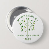 Wiedersehen Green Family Tree Personalisiert Button (Vorne & Hinten)