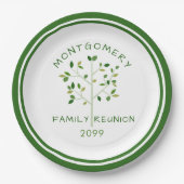 Wiedersehen Green Family Tree Personalisiert Pappteller (Vorderseite)