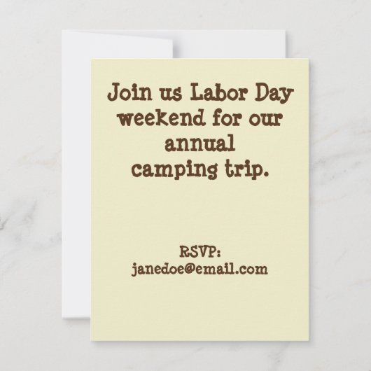 Wiedersehen Green Leaf Camping Einladung (Rückseite)