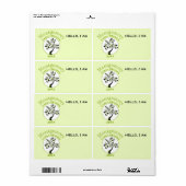 Wiedersehen Green Modern Tree Art Name Tag (Vorne)