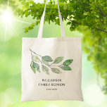 Wiedersehen Green Personalisiert Tragetasche<br><div class="desc">Diese Familientasche mit Wiedersehen-Sake-Sake ist mit grünem Aquarell dekoriert. Einfach anpassbar. Diese Tasche macht ein tolles Familiengeschenk für Wiedersehen. Ändern Sie mithilfe des Entwurfstools die Textgröße, den Stil oder die Farbe. Weil wir unsere Kunstwerke erstellen, werden Sie dieses exakte Bild von anderen Designern nicht finden. Original Wasserfarbe © Michele Davies....</div>