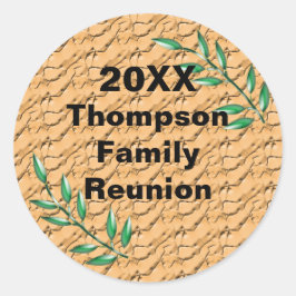 Wiedersehen Green Tree Branch Keepake Memento Runder Aufkleber