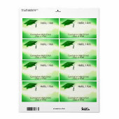Wiedersehen Green Wasserfarbe Name Tag (Vorne)