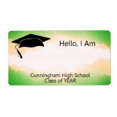 Wiedersehen Green Wasserfarbe Name Tag (Vorne)