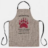 Wiedersehen Grill Rustic Burlap Checkered Bär Schürze (Vorderseite)