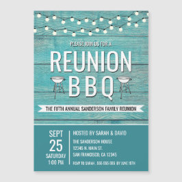 Wiedersehen GRILLEN Jährlich  Barbecue Rustic Magneteinladung