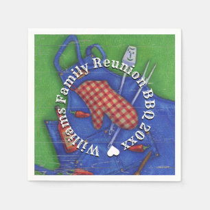 Wiedersehen GRILLEN Mit Monogramm Name Serviette