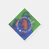 Wiedersehen GRILLEN Mit Monogramm Name Serviette (Ecke)