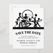 Wiedersehen GRILLEN Party Save the Date Ankündigungspostkarte (Vorne/Hinten)