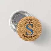 Wiedersehen Großer blauer Buchstabe S Monogramm Button (Vorne & Hinten)